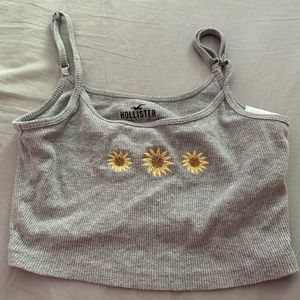 grey sunflower hollister tank top
